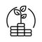 Wealth Accumulation Icon Black And White Illustration