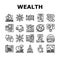 Wealth Finance Capital Collection Icons Set Vector