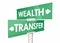 Wealth Transfer Arrow Road Signs Move Money Leave Heirs 3d Illustration