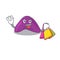 Wealthy adrenal cartoon character with shopping bags