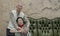 Wealthy Asian elderly couple happy in luxury house