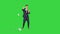 Wealthy businessman throwing money in air on a Green Screen, Chroma Key.