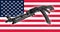 Weapon - Assault rifle USA of a flag background