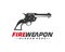 Weapon Fire logo design vector, Machine gun vector, Design Illustration