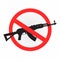 Weapon forbidden sign icon