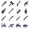 Weapon icons black set