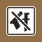 Weapon prohibited icon. Forbidding, No weapons, with gun and knife