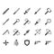 Weapon related icon and symbol set