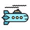 Weapon submarine icon color outline vector