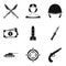 Weaponry icons set, simple style