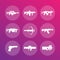 Weapons, firearms icons