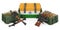 Weapons, military supplies in India, concept. 3D rendering