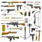 Weapons vector collection icons