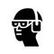 Wear Chemical Goggles and Ear Muffs Black Icon, Vector Illustration, Isolate On White Background Label. EPS10