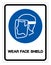 Wear Face Shield Symbol Sign, Vector Illustration, Isolate On White Background Label .EPS10