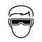 Wear Goggle Black Icon,Vector Illustration, Isolated On White Background Label. EPS10