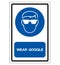 Wear Goggle Symbol Sign ,Vector Illustration, Isolate On White Background Label. EPS10