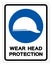 Wear Head Protection Symbol Sign, Vector Illustration, Isolate On White Background Label. EPS10