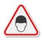 Wear helmet Sign symbol Isolate On White Background,Vector Illustration EPS.10