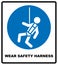 Wear safety harness sign