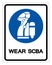 Wear SCBA Symbol Sign, Vector Illustration, Isolate On White Background Label .EPS10