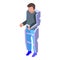 Wearable exoskeleton icon isometric vector. Body suit