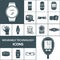 Wearable Technologies Icons Black