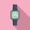 Wearable tracker icon flat vector. Fitness bracelet