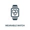 Wearable Watch icon. Simple element from digital healthcare collection. Filled Wearable Watch icon for templates, infographics and