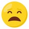 Weary face expression character emoji flat icon.