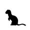 Weasel ferret silhouette. An animal of the marten family