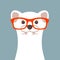 Weasel in glasses vector illustration flat style front