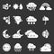 Weater icons set grey vector