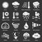 Weater icons set grey vector