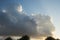 Weather background: Gathering cumulus clouds. Dramatic cloudy background. 18