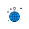 Weather Balloon and Earth Globe vector concept colored icon