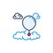 Weather Balloon in Sky with Clouds vector concept colored icon