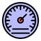 Weather barometer icon color outline vector