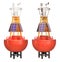 Weather buoys new and rusty, 3D rendering