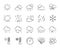 Weather charcoal draw line icons vector set