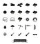 Weather and climate glyph icons set