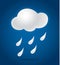 Weather cloud background with rain