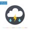 Weather - cloud, rain and thunder flat icon