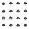 Weather cloud vector icons set
