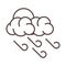 Weather clouds sun and wind forecast line icon style