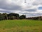 weather countryside with stormy sky cut field crops and fields