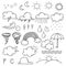 Weather Doodle Vector Set.