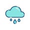 Weather downpour rain icon outline