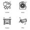 Weather Equipment Line Icons Pack