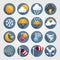 Weather flat icons color set.